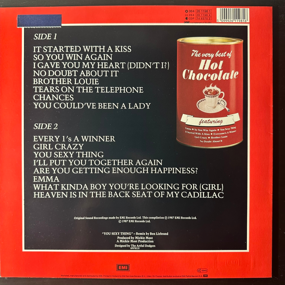 Hot Chocolate ‎– The Very Best Of Hot Chocolate (Европа 1987г.)