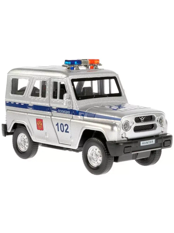 Машинка детская УАЗ Хантер Полиция  звук, свет 12 см