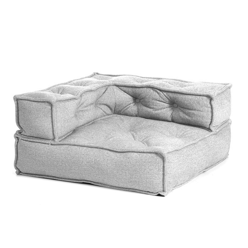 Модуль мягкий угловой Miracle велюр/букле, VT shape silver, 82x81x24 см