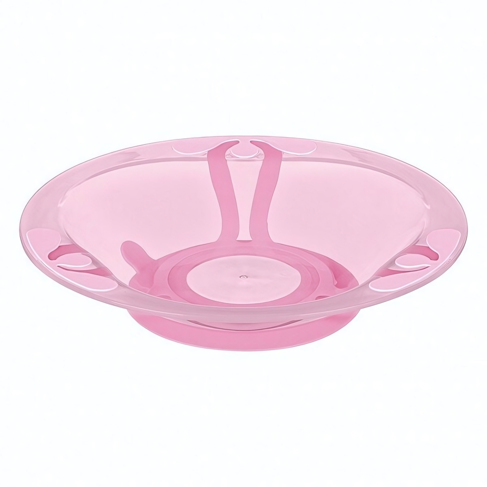 Тарелка детская для вторых блюд на присосе 400мл (розовый)