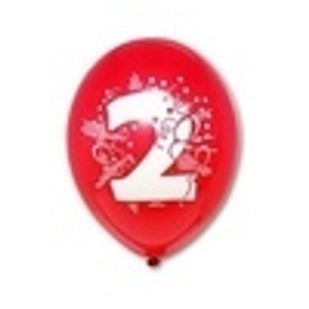 Набор шаров (12"/30 см) Цифра 2 5 шт.