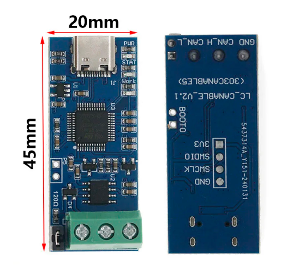 Модуль адаптера преобразователя USB-CAN [CANABLE V2.0 STM32G4]