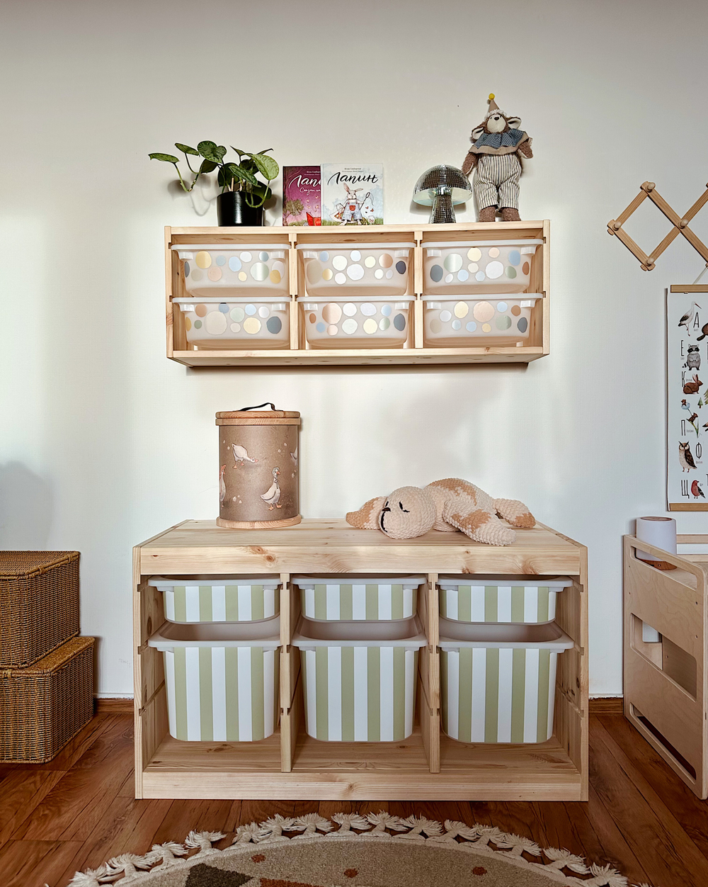 Наклейки на ЯЩИКИ ДЛЯ ИГРУШЕК ПРИНТ ПОЛОСКА