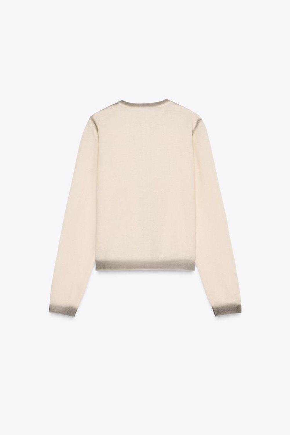 ZARA КАРДИГАН С ПРИНТОМ ОМБРЕ, ЭКРЮ