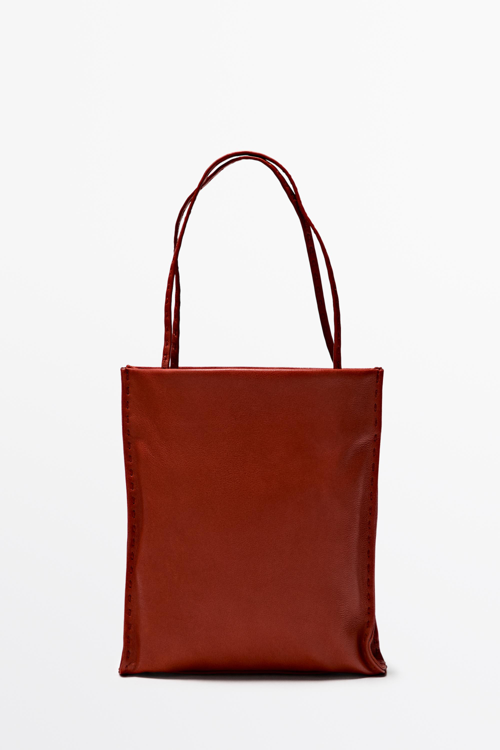 Massimo Dutti Сумка с двумя отделениями из кожи наппа, красный