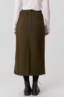 Юбка с разрезом зеленого цвета