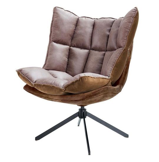 Кресло Husk с низкой спинкой, коричневое