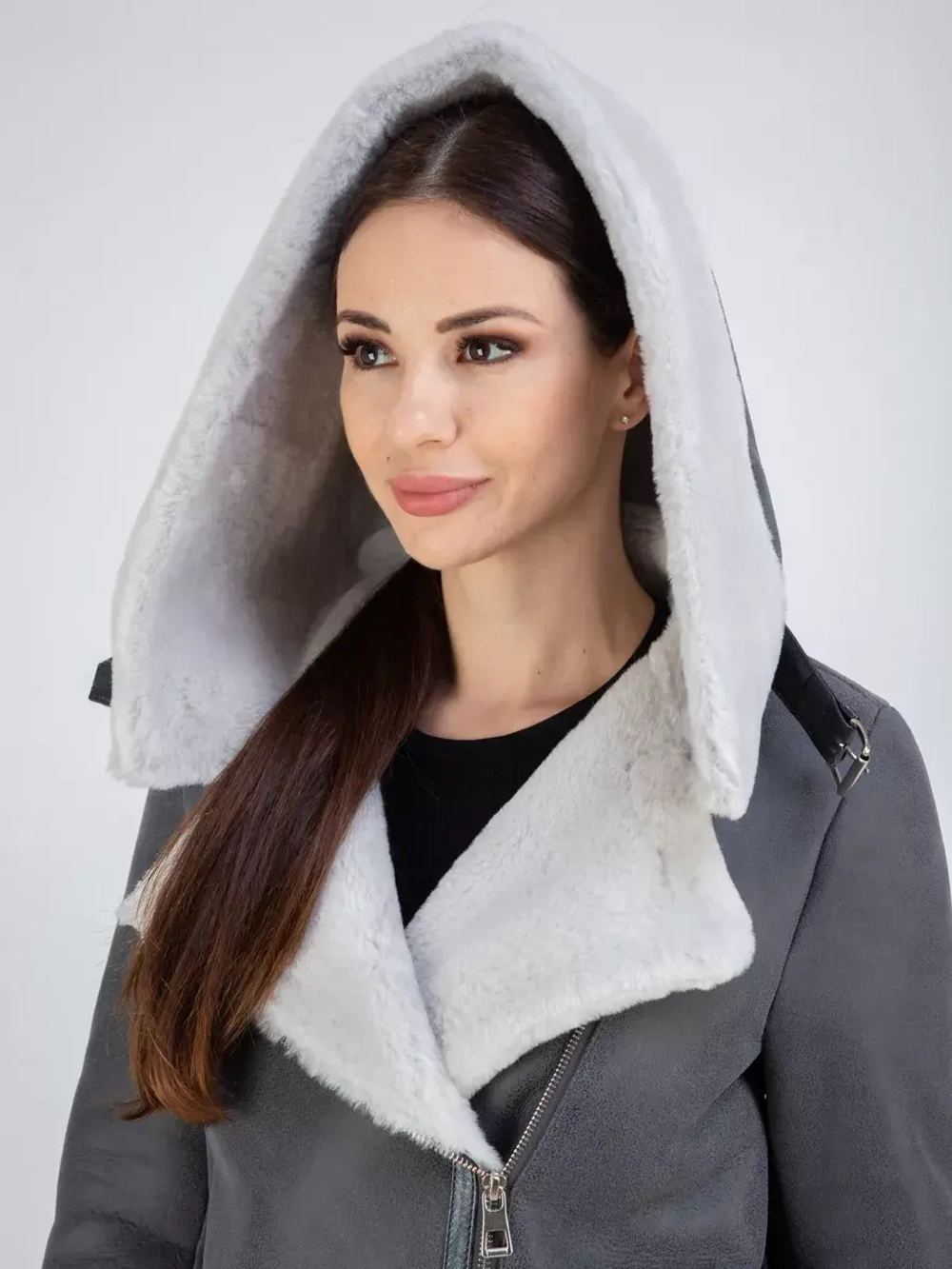 Дубленка авиатор натуральная с капюшоном