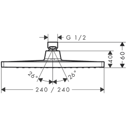 Верхний душ Hansgrohe Crometta E 240 1jet 26726000 схема