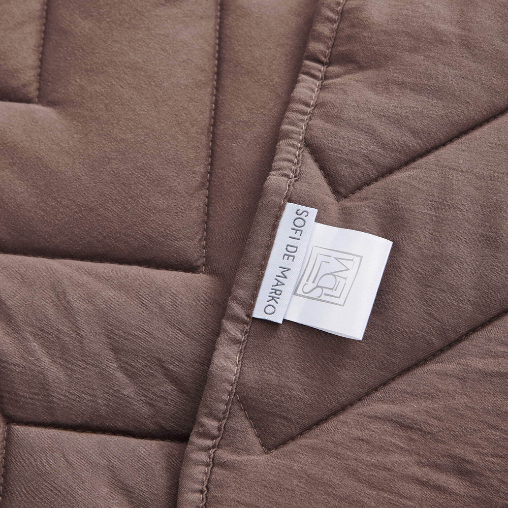 Покрывало 230х250 и 2 наволочки 50х70 Sofi De MarkO Робби коричневое