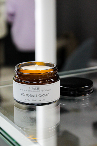 Свеча Розовый сахар, стекло, 50 / 240 мл.