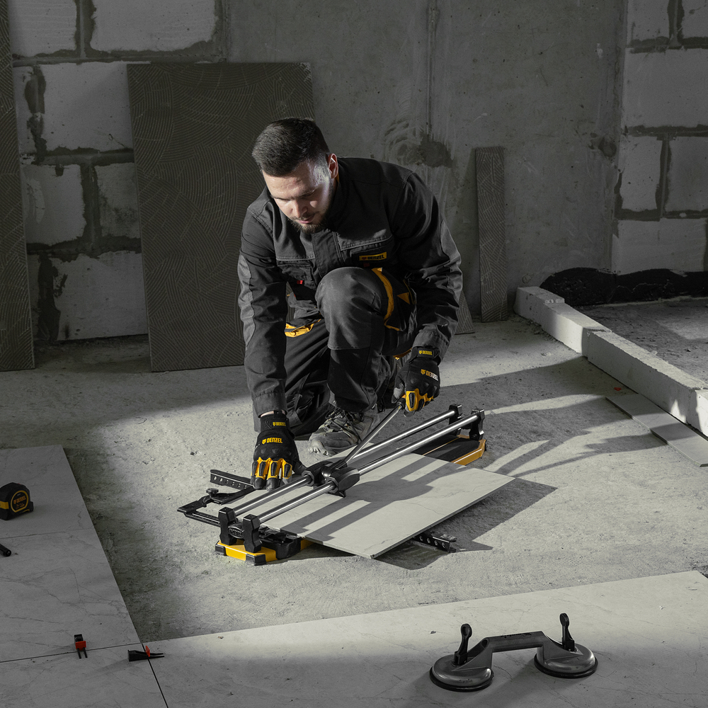 Плиткорез 800х14мм, цельнометал. напр., каретка на подш., стальная станина, рукоятка-пенал Denzel