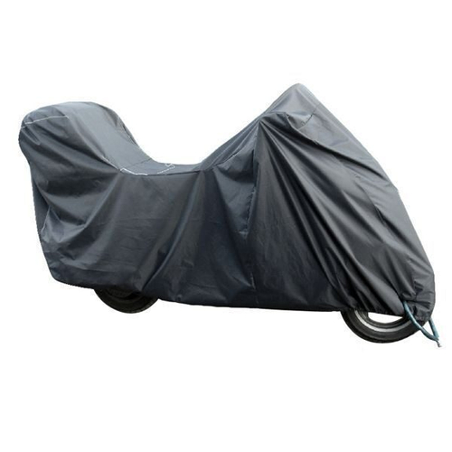 Чехол парковочный для мотоцикла универсальный черный, размер XL (с кофром)