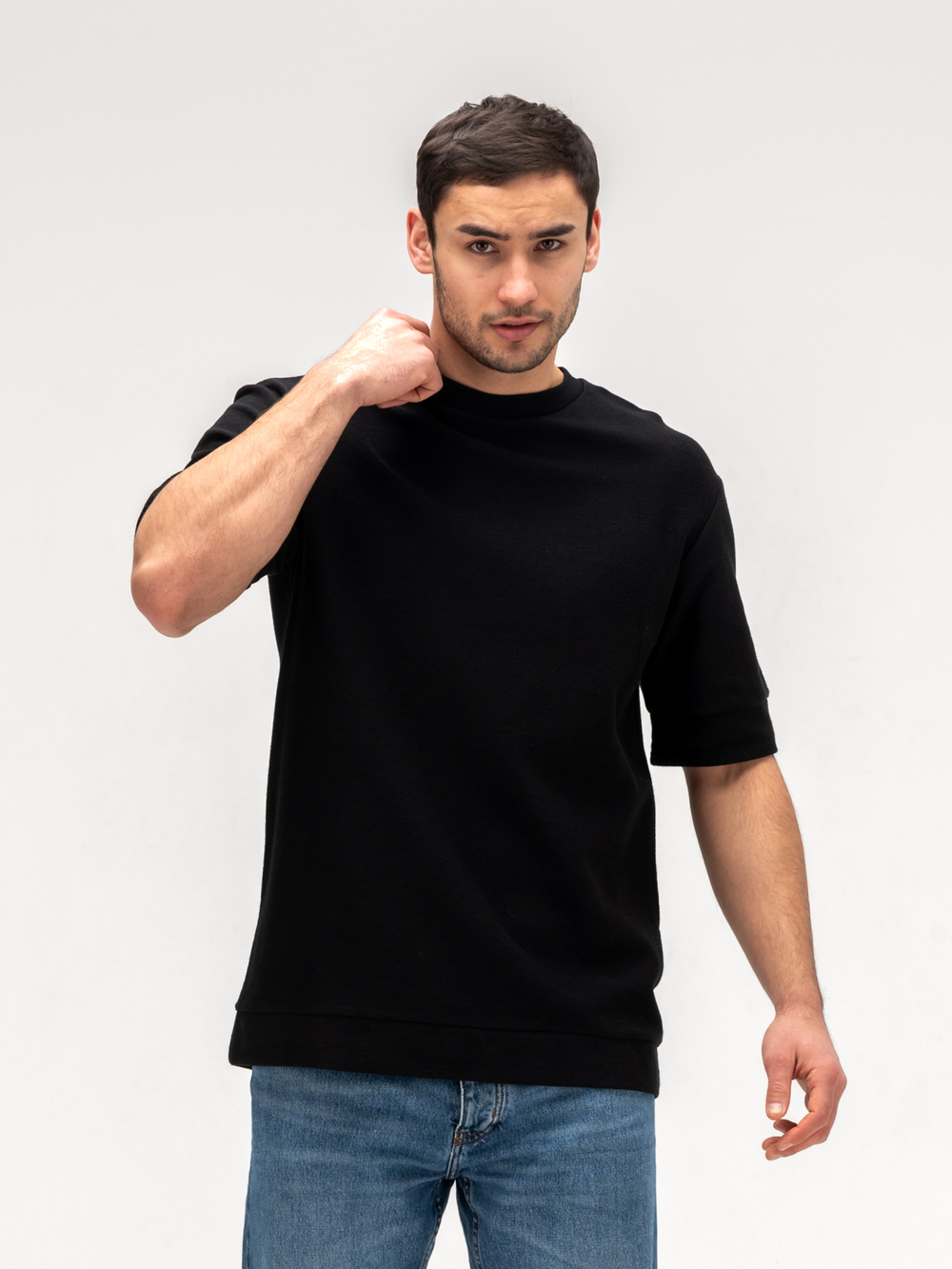 Футболка мужская плотная. Уголь