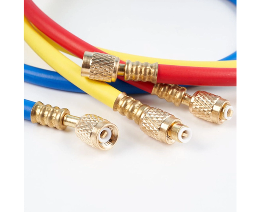 Заправочные шланги DSZH-360-RYB-H- R32/410A набор 3шт по 1.5м, 1/4"-5/16" SAE, до 55 Bar