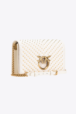 CLASSIC LOVE BAG CLICK CHEVRON STUDS – white-antique gold