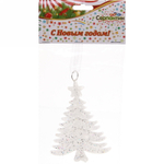 Подвеска «Елочка» 10 см, белый блеск