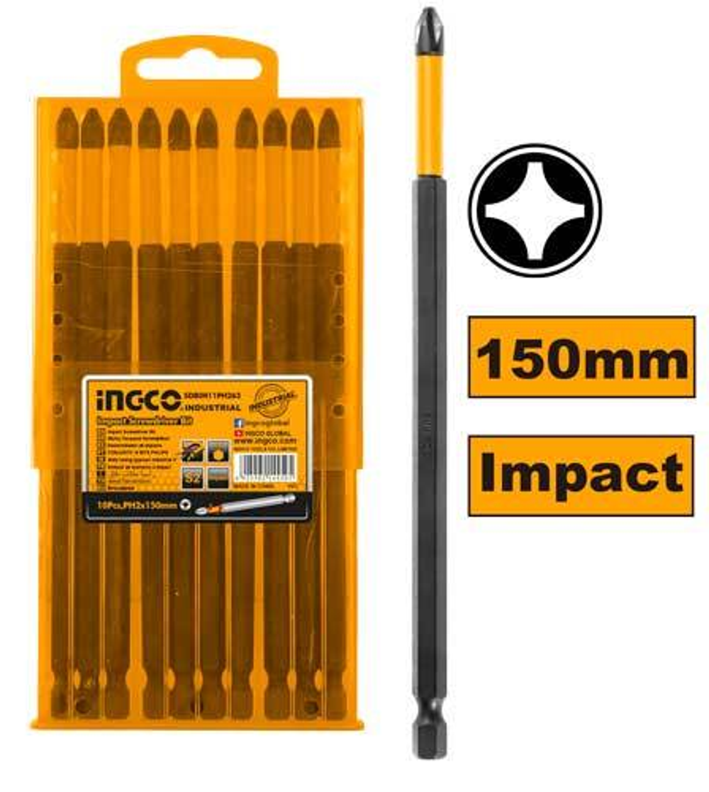 Ударная бита PH2 200мм 10 шт INDUSTRIAL