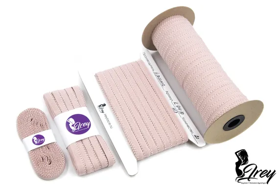 168 К-94/9 Резинка ажурная Lauma 9 мм, серебристый пион 168