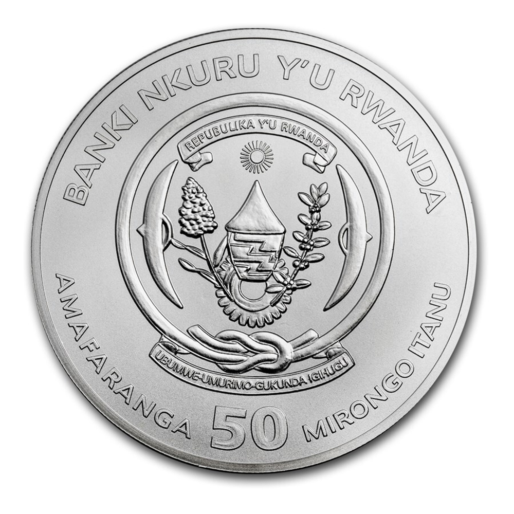 50 франков 2018 год. Endeavour Морская унция. Руанда. Серебро