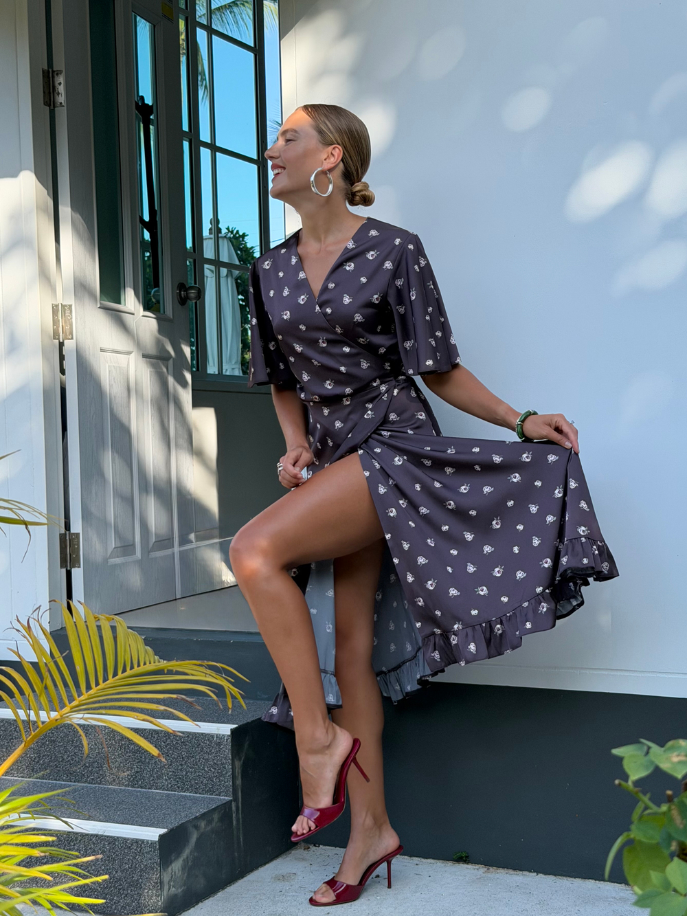 Платье Тюлип цветочный шоколад