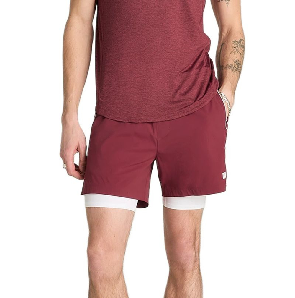 Мужские теннисные шорты Wilson Tennis Volley 6" - cranberry
