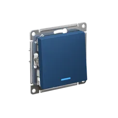 Выключатель 1-кл. AtlasDesign (сх. 1а) 10AX с подсветкой механизм аквамарин SE ATN001113