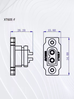 Силовой разъем XT60E с отверстиями для монтажа на корпус