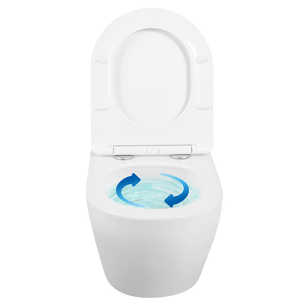 Унитаз подвесной Loranto ESTER 360х485х320 с системой смыва "Tornado", в комплекте с быстросъемным сиденьем микролифт, дюропласт (87265)