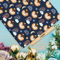 Ткань дюспо детская иллюстрация лев в ночи