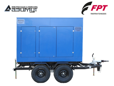 Дизельный генератор Азимут ЭД-80-Т400-2РПМ20 FTP-Iveco на шасси в капоте с автозапуском