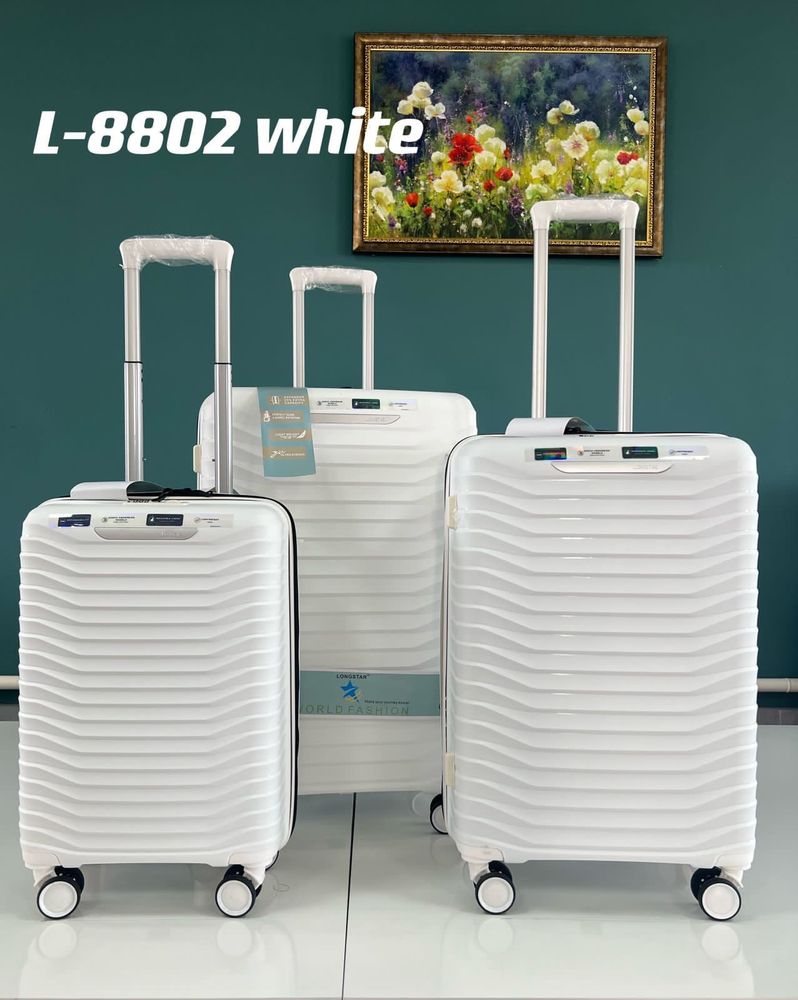 Средний чемодан Bon-Voyage PP Three, Белый, M