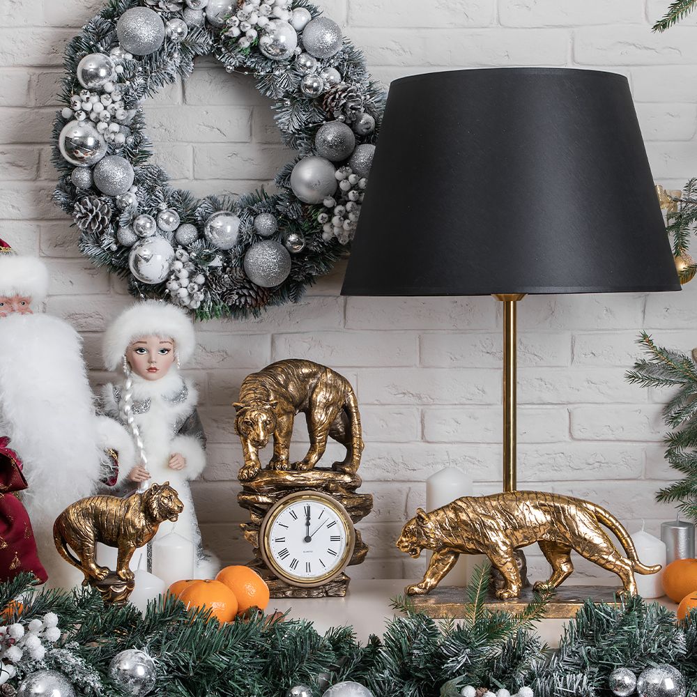 Настольная лампа Тигр Бронза с абажуром Сити - 2