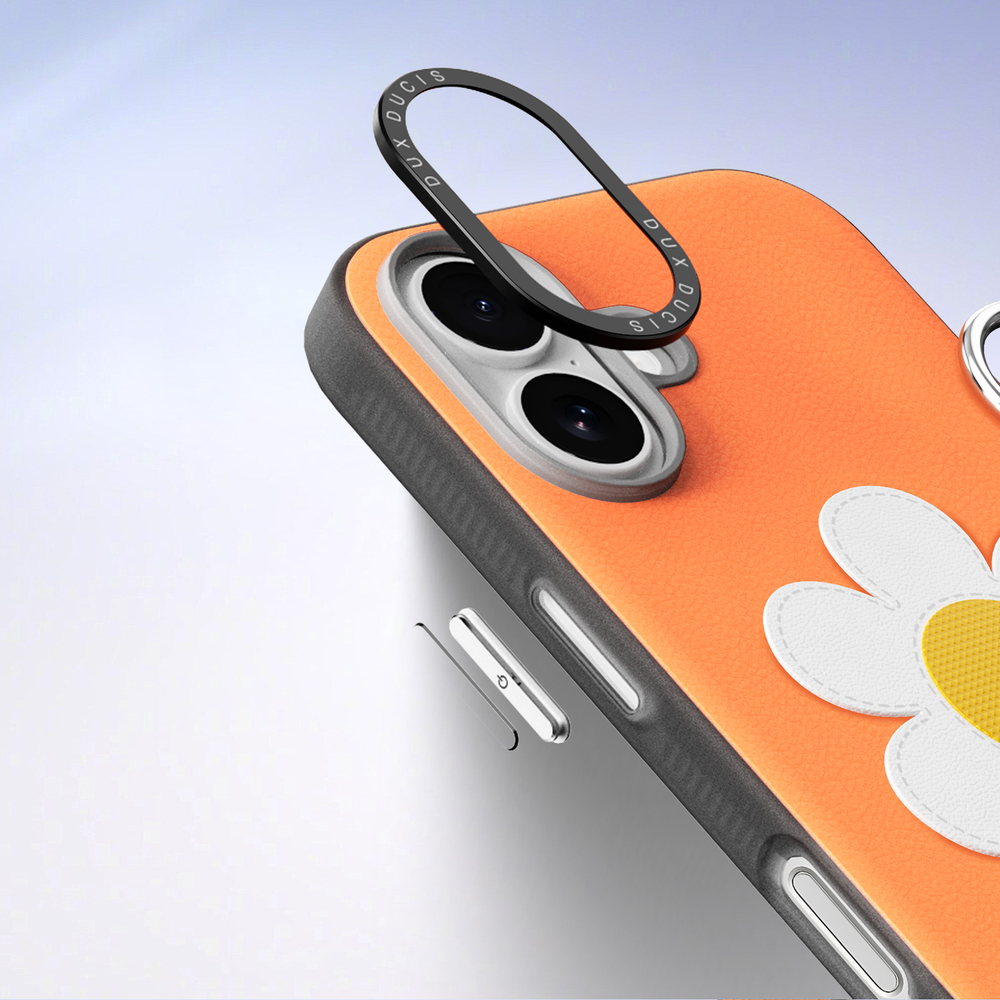 Чехол оранжевого цвета (Daisy Edition) для iPhone 17, серия Luvy Series Case (со съемным ремешком) от Dux Ducis