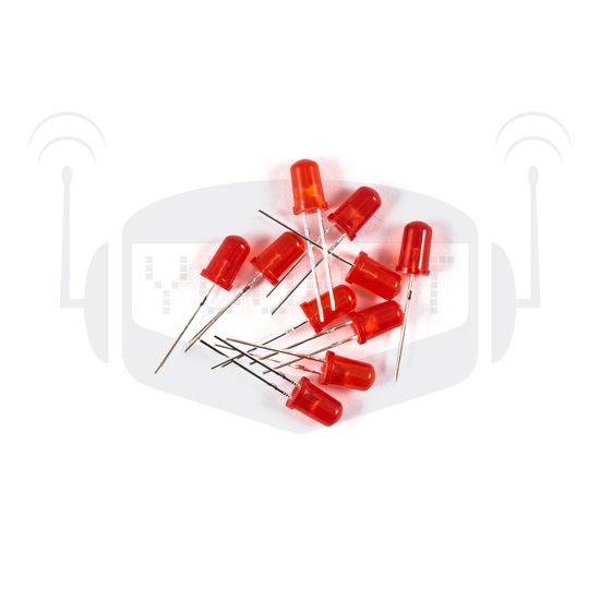 5 мм светодиоды красные (10 шт)