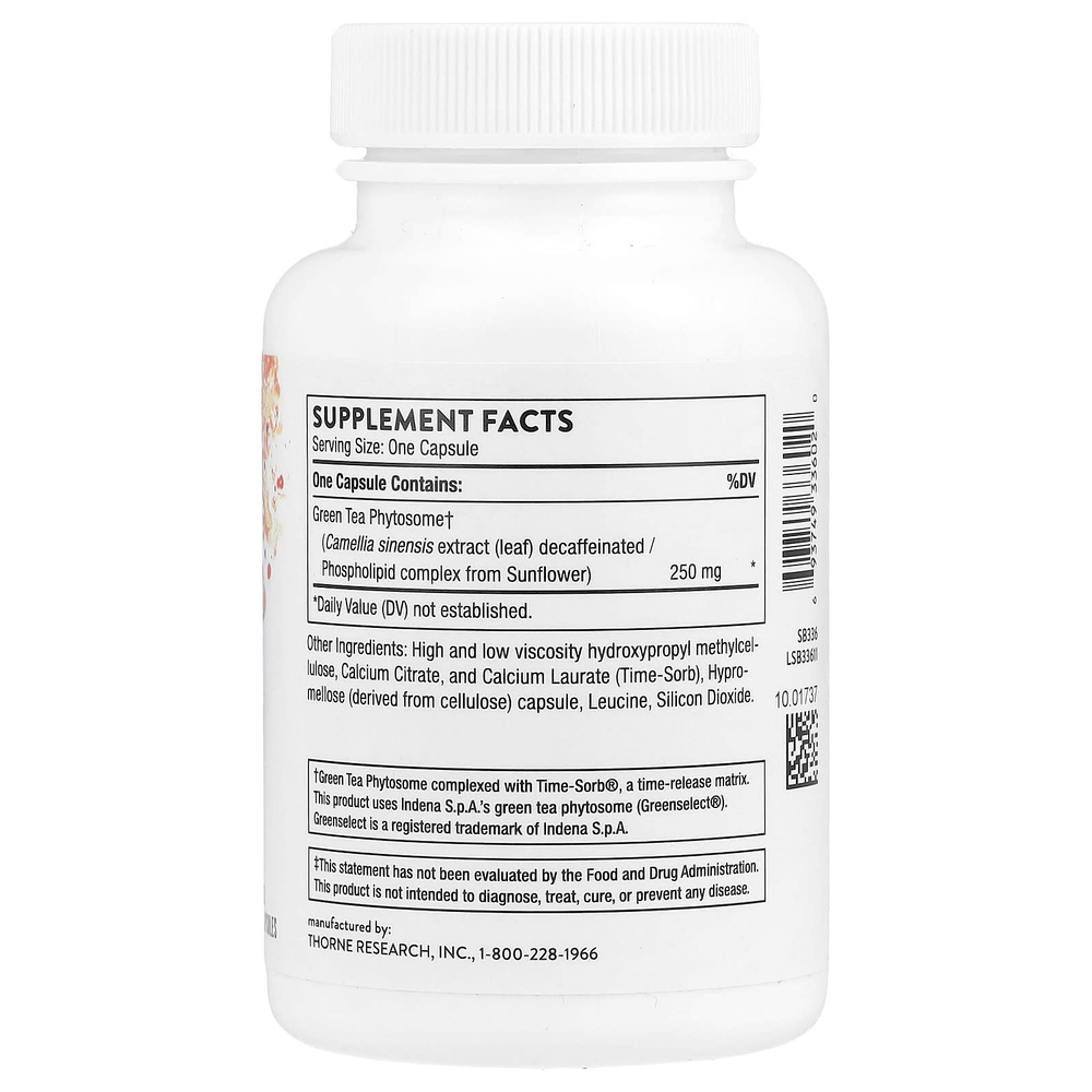 Thorne, Фитосомы зеленого чая, 60 капсул (250 мг на капсулу)