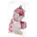Елочная игрушка «Снеговик в шарфике» 6*4,5*12 см, Розовый