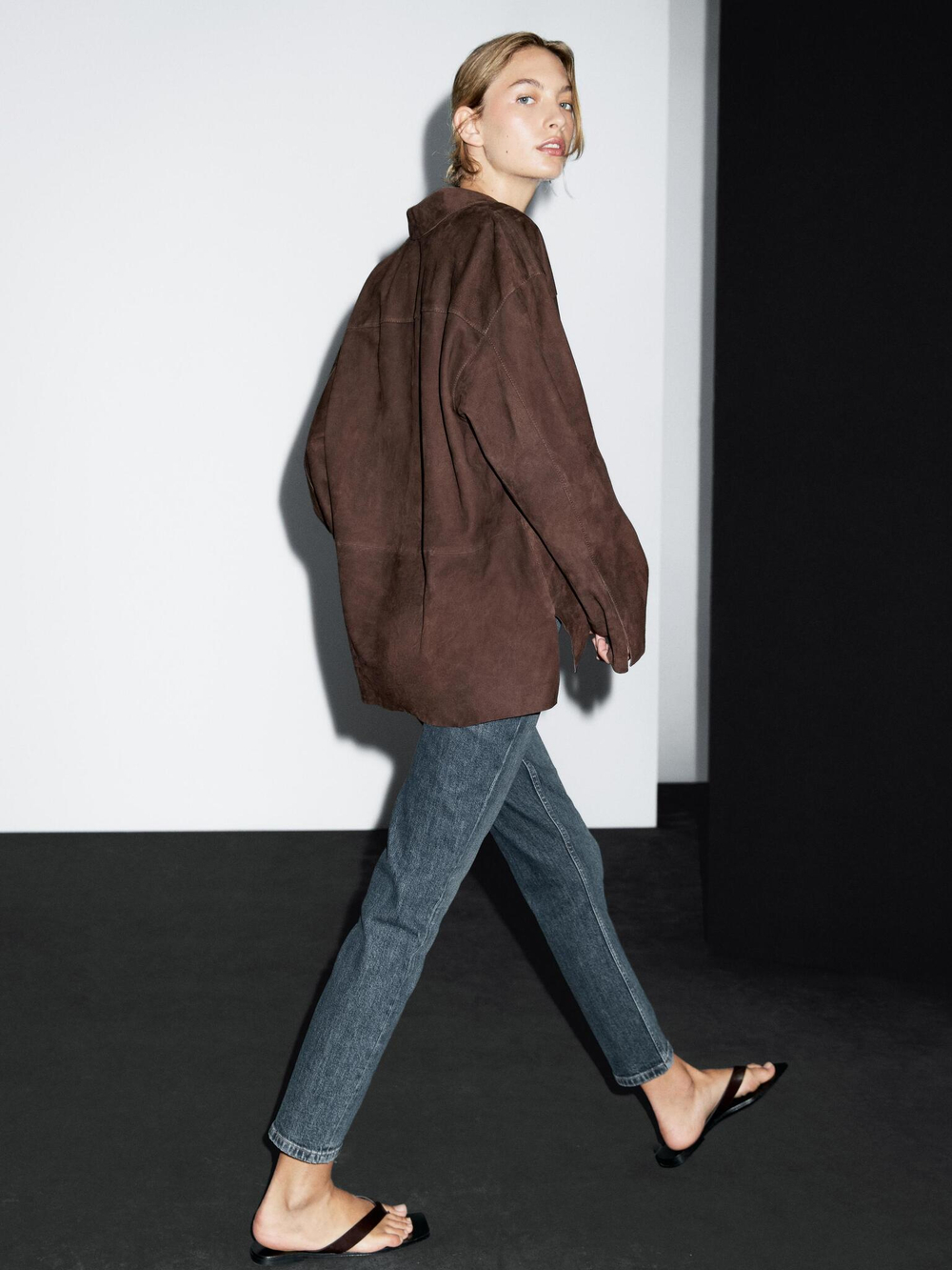 Massimo Dutti Укороченные джинсы облегающего кроя со средней посадкой, средне-синий