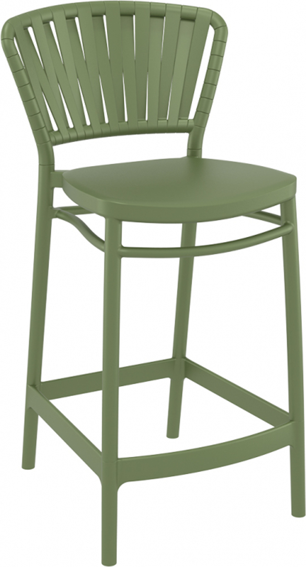 Стул пластиковый полубарный Siesta Contract Portofino, оливковый