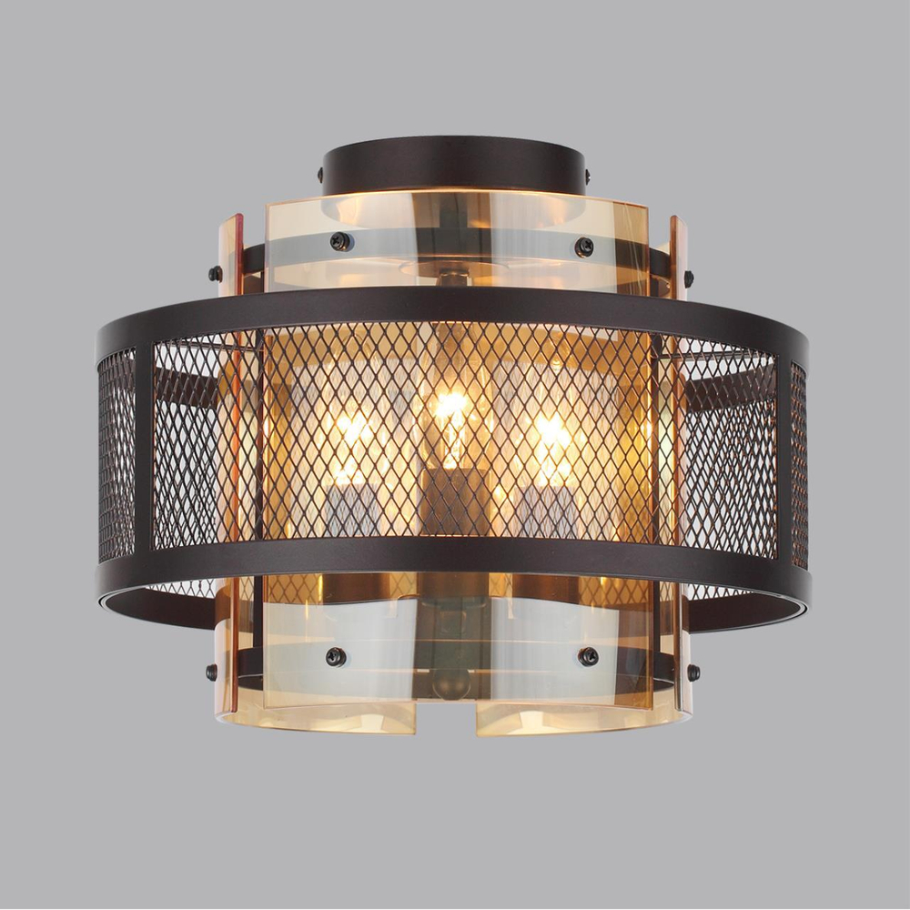 8007/3C MODERNI LN25 251 черный/черный, золотой металл/металл, стекло Потолочный светильник Е14 3*40W 220V ZARINA