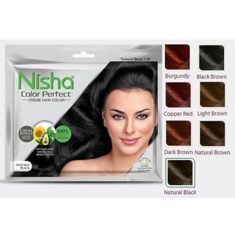 Крем-краска для волос Neha на основе хны, цвет натуральный черный, 20 мл + 20 мл
