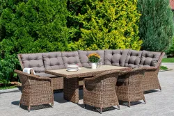 "Бергамо" плетеный центральный модуль дивана, цвет коричневый