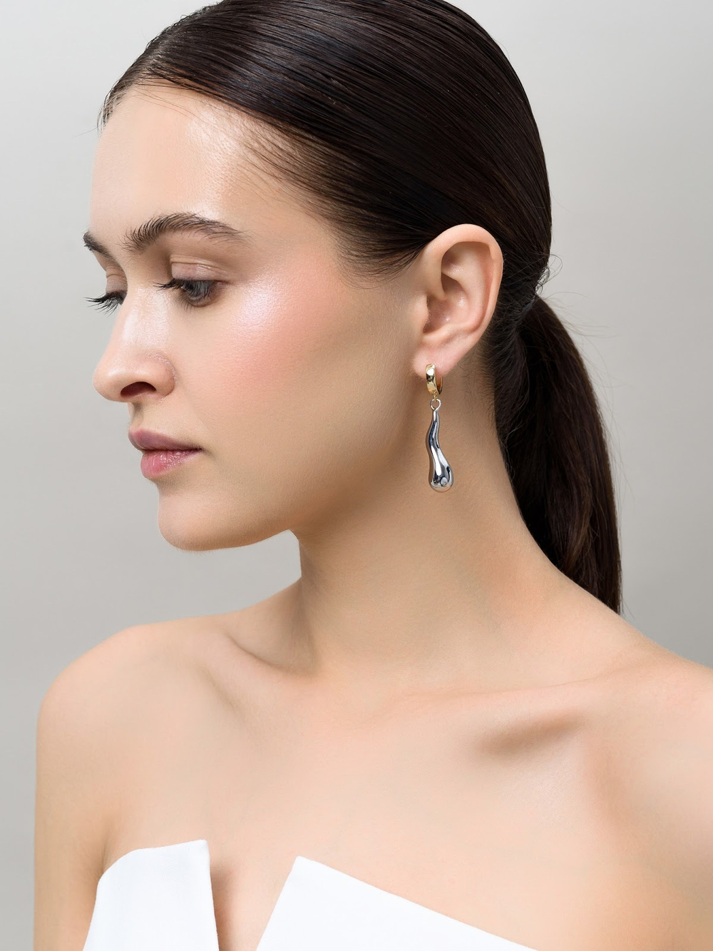 Серьги "Rain Drop" Bicolor