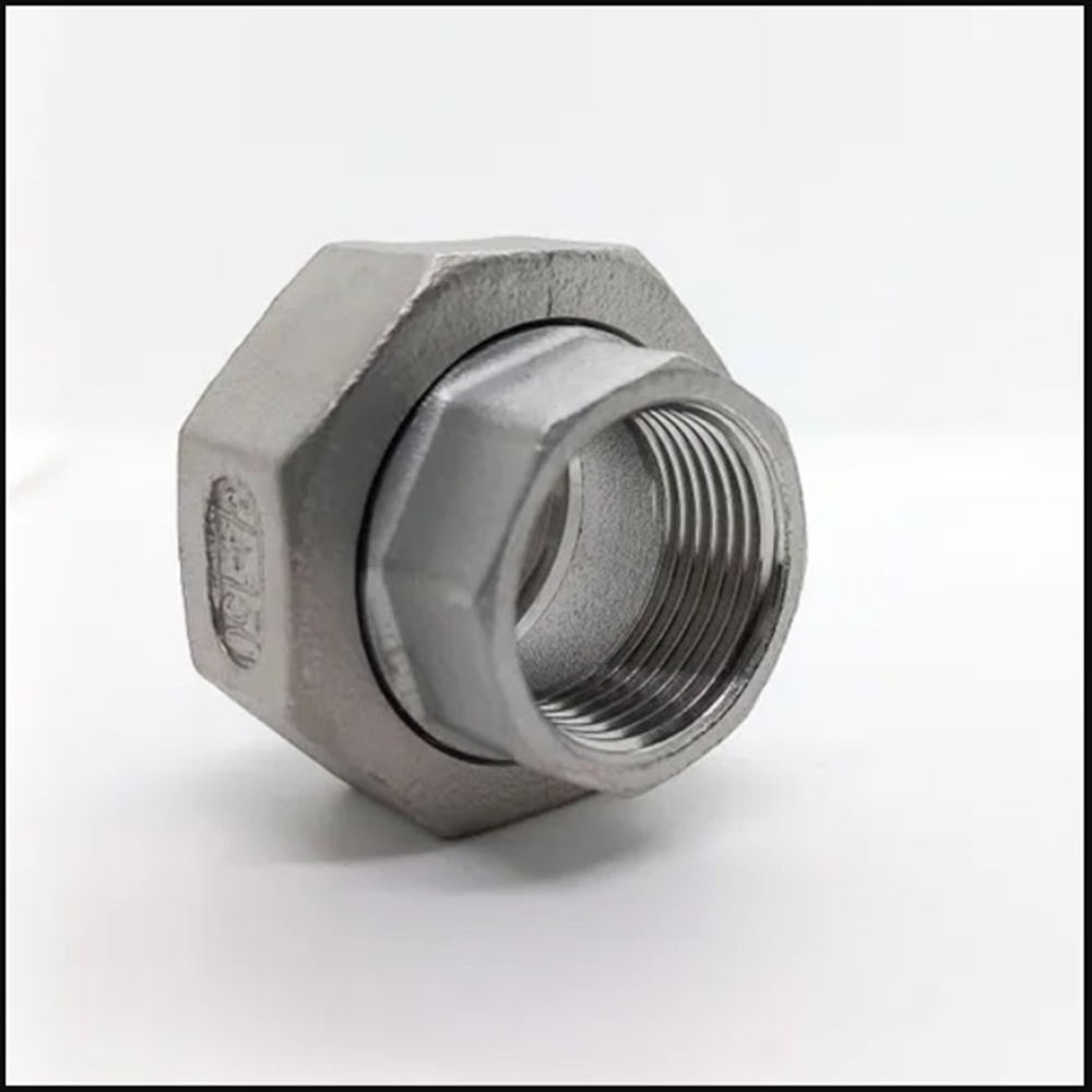 Американка угловая вр/вр нержавеющая, AISI304 DN15 (1/2"), (CF8), PTFE, PN16