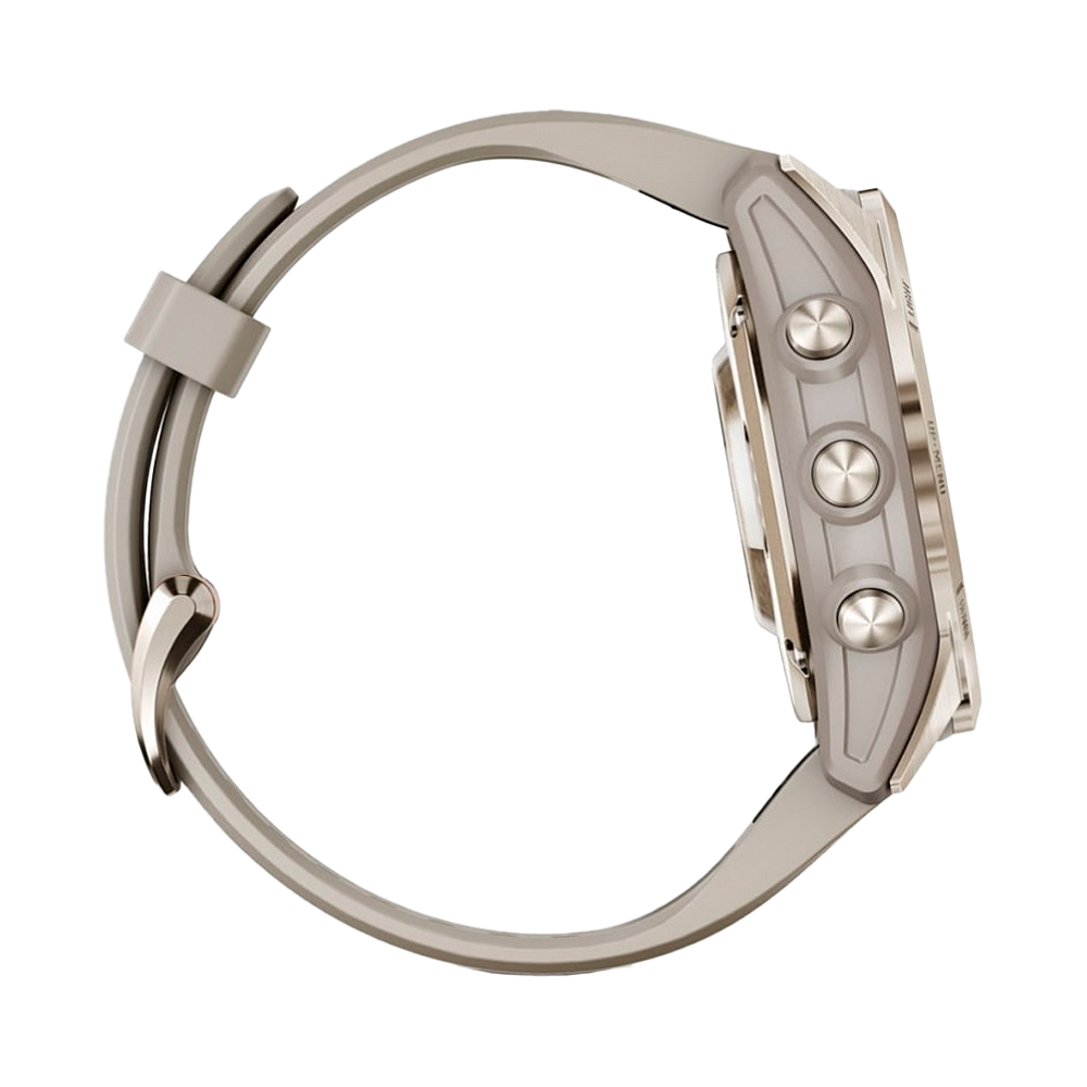 Умные часы Garmin Fenix 7S Pro, 42mm, Sapphire Solar Soft Gold with Light Sand Band (010-02776-15)