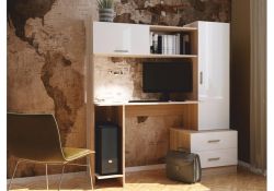 Компьютерный стол Бишоп 7 153х59х160 дуб сонома / белый