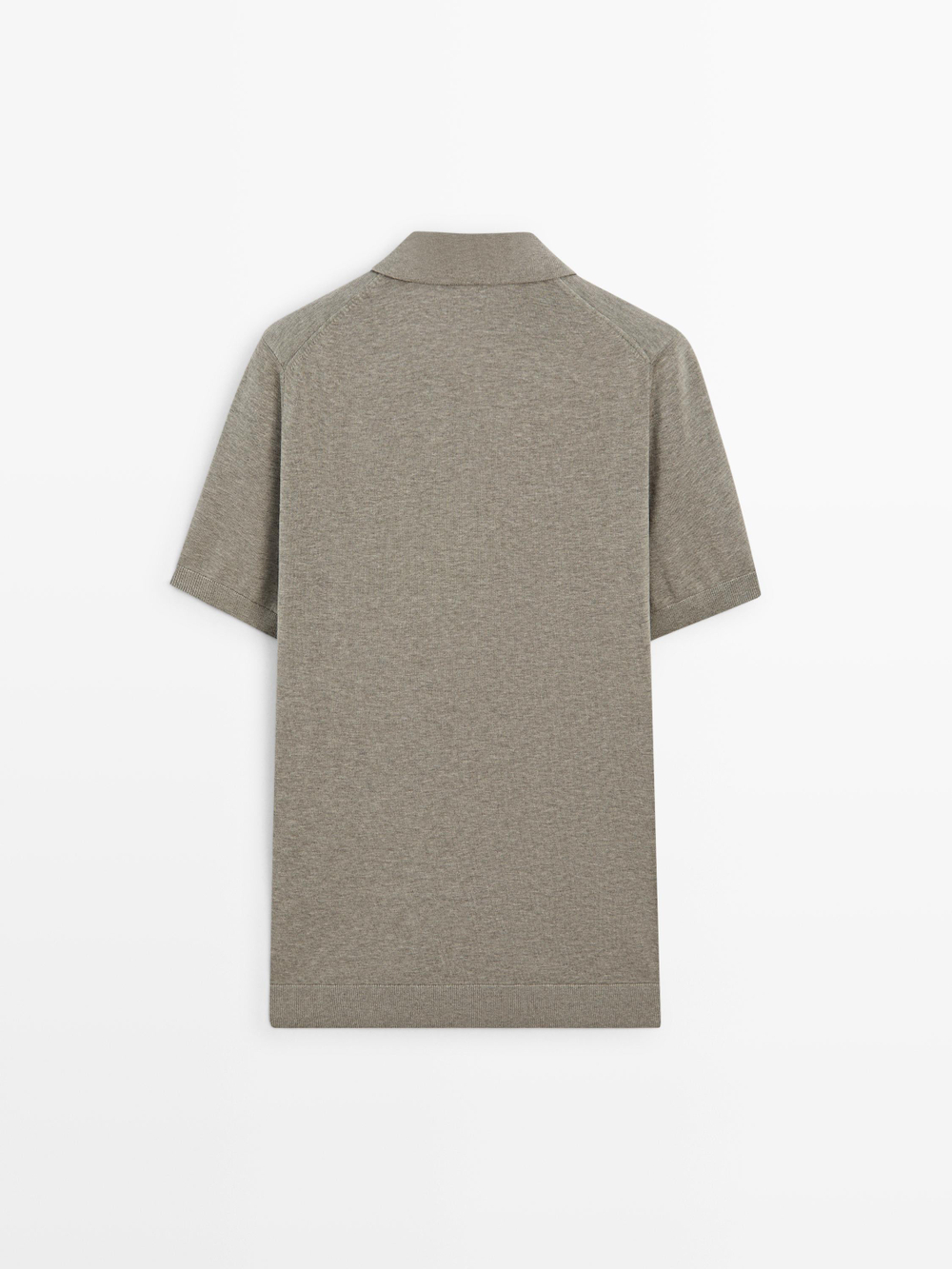 Massimo Dutti Поло из 100% хлопка, бежевый/зеленый