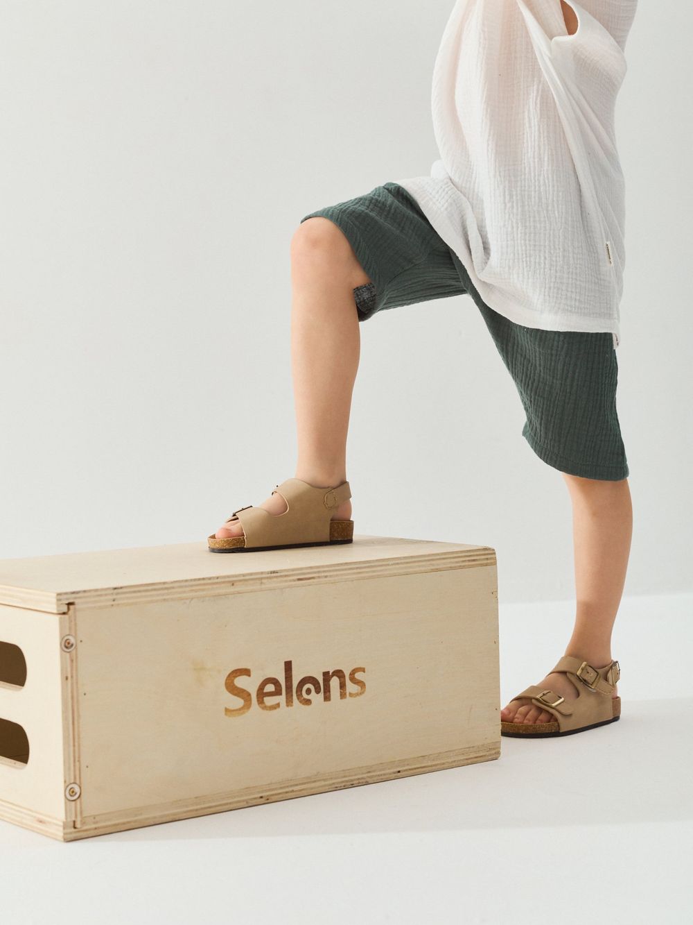 Шорты муслиновые "Папоротник" со спущенным шагом