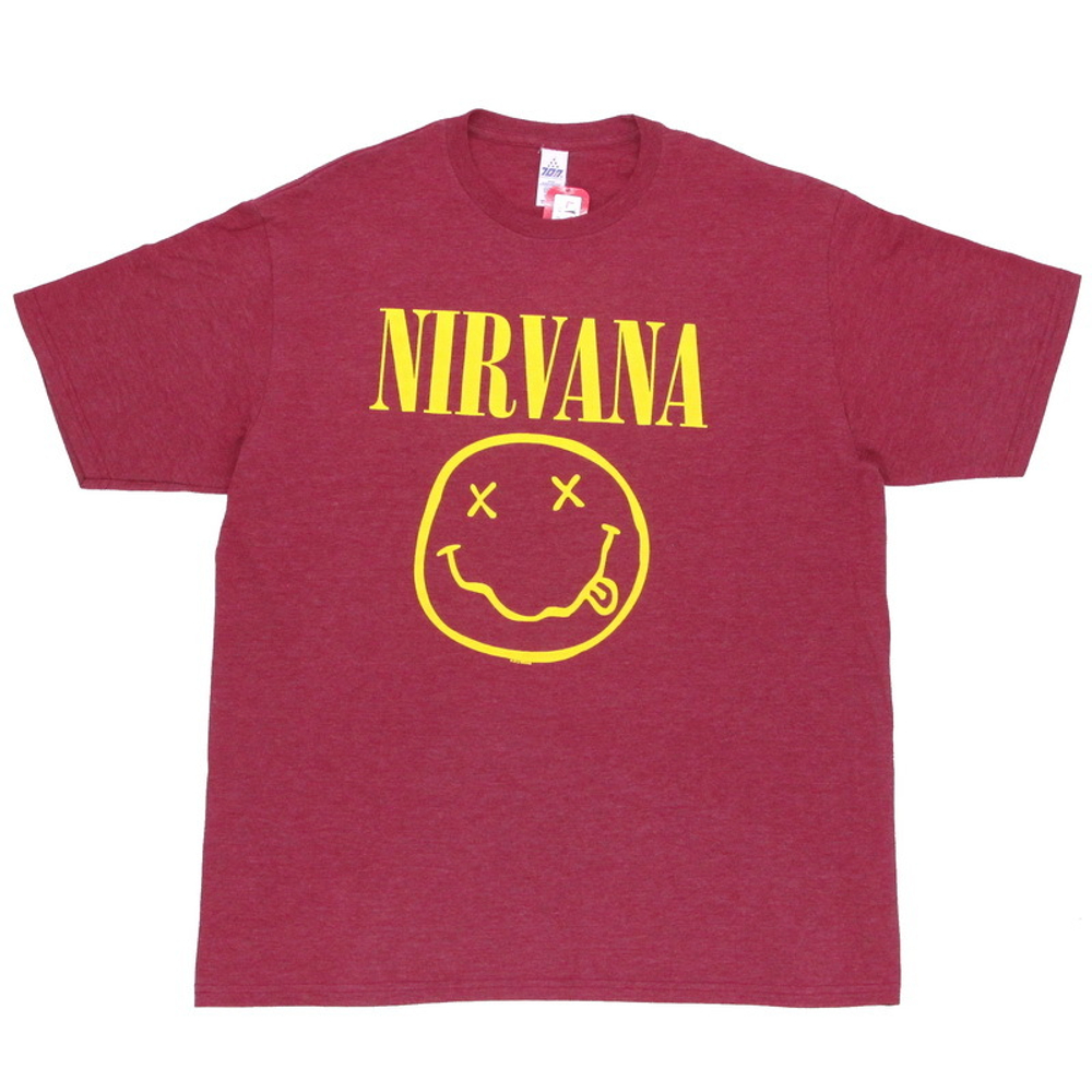 Футболка Nirvana смайл (красная)