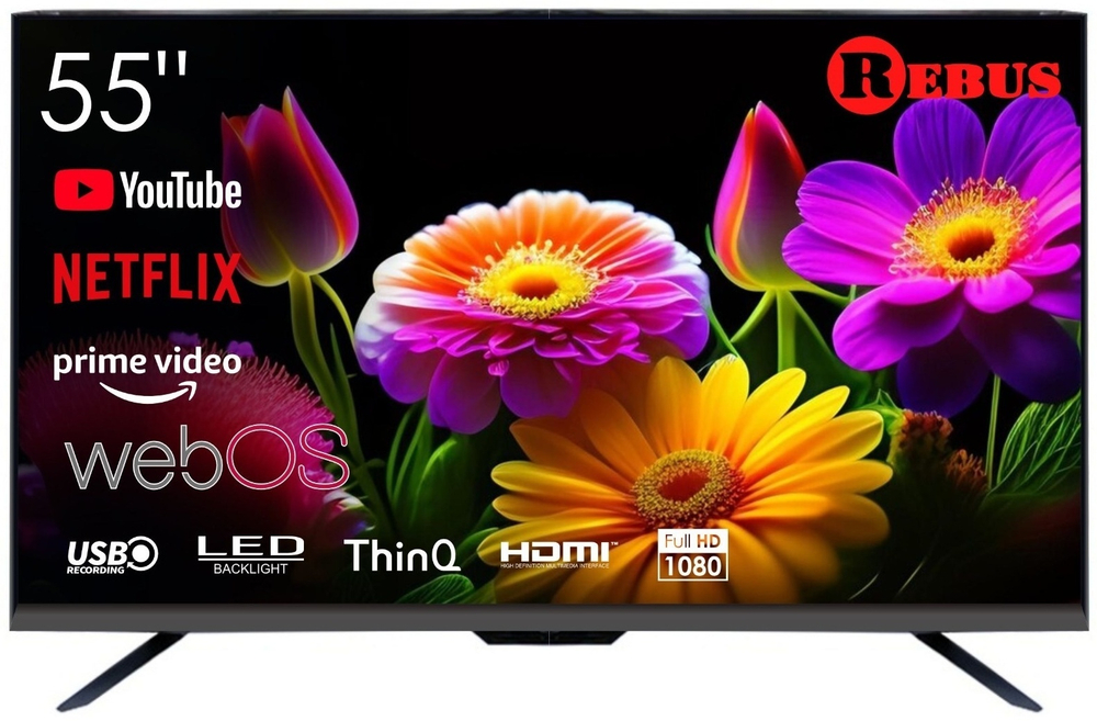 Телевизор Rebus RIS-LE55W0055 140 см черный